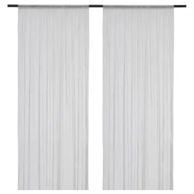 IKEA HILDRUN (ИКЕА ХИЛДРУН) — Шторы, 2 шт, на туннеле/белый пунктир, 145x300 см