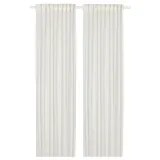 IKEA HÄLLEBRÄCKA (ИКЕА ХЭЛЛЕБРЭКА) — Шторы, 2 шт, на ленте/белые, 145x300 см — фото 1
