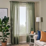 IKEA DYTÅG (ИКЕА ДУТОГ) — Штора, 2 шт, на ленте/зеленая, 145x300 см — фото 2
