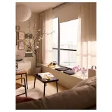IKEA BYMOTT (ИКЕА БЙМОТТ) — Штора, 2 шт, на ленте/белая/бежевая в полоску, 120x300 см — фото 3