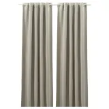IKEA ANNAKAJSA (ИКЕА АННАКАЙСА) — Шторы, 1 пара, на ленте/светло-серый, 145x300 см — фото 1