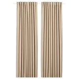 IKEA ANNAKAJSA (ИКЕА АННАКАЙСА) — Шторы, 1 пара, на ленте/бежевые, 145x300 см — фото 1