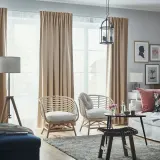 IKEA ANNAKAJSA (ИКЕА АННАКАЙСА) — Шторы, 1 пара, на ленте/бежевые, 145x300 см — фото 2