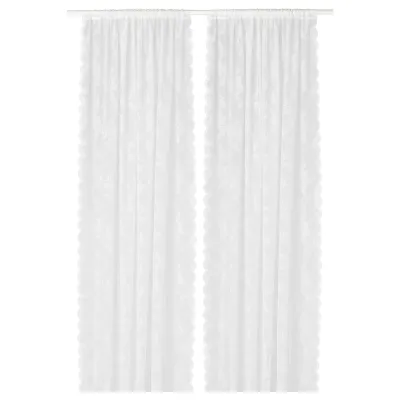 IKEA ALVINE (ИКЕА АЛВИНЕ) — SPETS Шторы, 1 пара, на туннеле/кремовые, 145x300 см