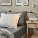 IKEA ULLVIDE (ИКЕА УЛЛВИДЕ) — Простыня на резинке, серая, 180x200 см — фото 3