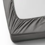 IKEA ULLVIDE (ИКЕА УЛЛВИДЕ) — Простыня на резинке, серая, 160x200 см — фото 4