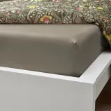 IKEA ULLVIDE (ИКЕА УЛЛВИДЕ) — Простыня на резинке, серо-бежевая, 90x200 см — фото 4