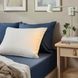 IKEA ULLVIDE (ИКЕА УЛЛВИДЕ) — Простыня на резинке, темно-синяя, 140x200 см — фото 3
