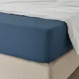 IKEA ULLVIDE (ИКЕА УЛЛВИДЕ) — Простыня на резинке, темно-синяя, 180x200 см — фото 2