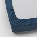 IKEA ULLVIDE (ИКЕА УЛЛВИДЕ) — Простыня на резинке, темно-синяя, 160x200 см — фото 4