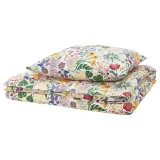 IKEA STRANDLUMMER (ИКЕА СТРАНДЛУММЕР) — Пододеяльник и наволочка, многоцветный/цветочный рисунок, 150x200/50x60 см — фото 1
