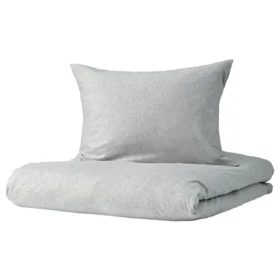 IKEA SPJUTVIAL (ИКЕА СПЙУТВИАЛ) — Пододеяльник и 2 наволочки, светло-серый/меланж, 200x200/50x60 см
