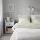IKEA SORGMANTEL (ИКЕА СОРГМАНТЕЛ) — Пододеяльник и 2 наволочки, белый/зеленый, 200x200/50x60 см — фото 3