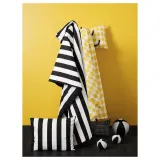 IKEA SLÅNHÖSTMAL (ИКЕА СЛОНХОСТМАЛ) — Пододеяльник и наволочка, черный/белый/полосатый, 150x200/50x60 см — фото 7