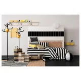 IKEA SLÅNHÖSTMAL (ИКЕА СЛОНХОСТМАЛ) — Пододеяльник и 2 наволочки, черный/белый/полосатый, 200x200/50x60 см — фото 6