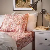 IKEA RODGERSIA (ИКЕА РОДГЕРСИА) — Простыня на резинке, розовая/белая, 160x200 см — фото 3
