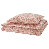 IKEA RODGERSIA (ИКЕА РОДГЕРСИА) — Пододеяльник и наволочка, розовый/белый, 150x200/50x60 см — фото 1