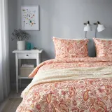 IKEA RODGERSIA (ИКЕА РОДГЕРСИА) — Пододеяльник и наволочка, розовый/белый, 150x200/50x60 см — фото 3