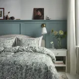 IKEA RODGERSIA (ИКЕА РОДГЕРСИА) — Пододеяльник и 2 наволочки, зеленый/белый, 200x200/50x60 см — фото 2