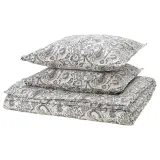 IKEA RODGERSIA (ИКЕА РОДГЕРСИА) — Пододеяльник и 2 наволочки, серый/белый, 200x200/50x60 см — фото 1