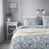 IKEA RODGERSIA (ИКЕА РОДГЕРСИА) — Пододеяльник и 2 наволочки, синий/белый, 200x200/50x60 см — фото 3