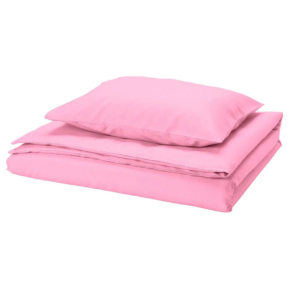 IKEA PILTANDVINGE (ИКЕА ПИЛТАНДВИНГЕ) — Пододеяльник и наволочка, светло-розовый, 150x200/50x60 см
