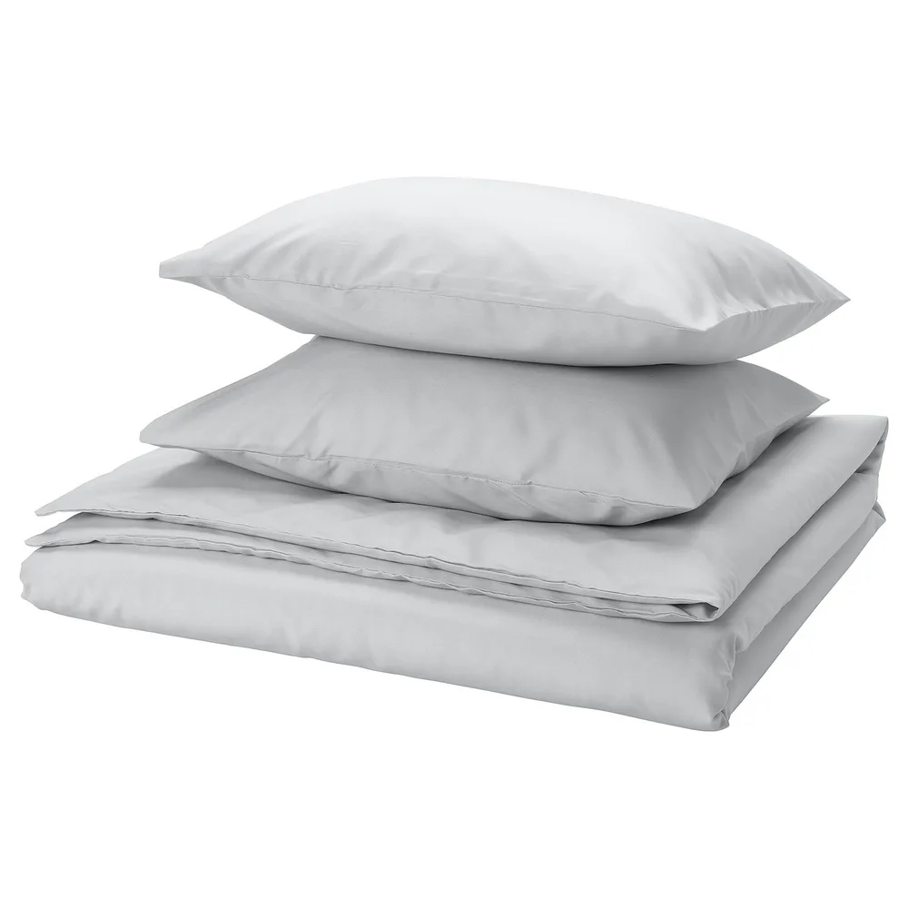 IKEA PILTANDVINGE (ИКЕА ПИЛТАНДВИНГЕ) — Пододеяльник и 2 наволочки, серый, 200x200/50x60 см