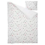 IKEA NATTSLÄNDA (ИКЕА НАТТСЛЭНДА) — Пододеяльник и наволочка, многоцветный цветочный рисунок, 150x200/50x60 см — фото 2
