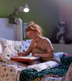 IKEA NATTSLÄNDA (ИКЕА НАТТСЛЭНДА) — Пододеяльник и наволочка, многоцветный цветочный рисунок, 150x200/50x60 см — фото 7