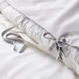 IKEA NATTSLÄNDA (ИКЕА НАТТСЛЭНДА) — Пододеяльник и наволочка, цветочный узор, серый/белый, 150x200/50x60 см — фото 7