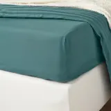 IKEA NATTJASMIN (ИКЕА НАТТЙАСМИН) — Простыня на резинке, сине-зеленая, 160x200 см — фото 5