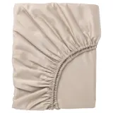 IKEA NATTJASMIN (ИКЕА НАТТЙАСМИН) — Простыня на резинке, светло-бежевая, 160x200 см — фото 1