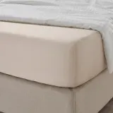 IKEA NATTJASMIN (ИКЕА НАТТЙАСМИН) — Простыня на резинке, светло-бежевая, 160x200 см — фото 2