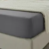 IKEA NATTJASMIN (ИКЕА НАТТЙАСМИН) — Простыня на резинке, темно-серая, 90x200 см — фото 2