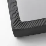 IKEA NATTJASMIN (ИКЕА НАТТЙАСМИН) — Простыня на резинке, темно-серая, 140x200 см — фото 4