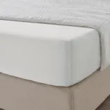 IKEA NATTJASMIN (ИКЕА НАТТЙАСМИН) — Простыня на резинке, белая, 160x200 см — фото 2