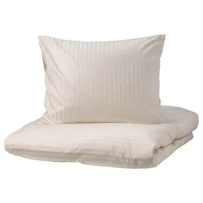 IKEA NATTJASMIN (ИКЕА НАТТЙАСМИН) — Пододеяльник и наволочка, светло-бежевый, 150x200/50x60 см