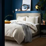 IKEA NATTJASMIN (ИКЕА НАТТЙАСМИН) — Пододеяльник и наволочка, светло-бежевый, 150x200/50x60 см — фото 2