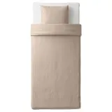 IKEA NATTJASMIN (ИКЕА НАТТЙАСМИН) — Пододеяльник и наволочка, светло-бежевый, 150x200/50x60 см — фото 6
