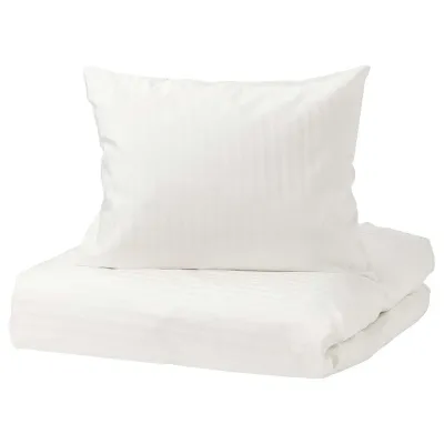 IKEA NATTJASMIN (ИКЕА НАТТЙАСМИН) — Пододеяльник и наволочка, белый, 150x200/50x60 см