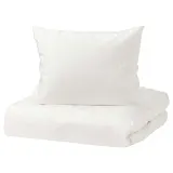 IKEA NATTJASMIN (ИКЕА НАТТЙАСМИН) — Пододеяльник и наволочка, белый, 150x200/50x60 см — фото 1