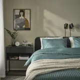 IKEA NATTJASMIN (ИКЕА НАТТЙАСМИН) — Пододеяльник и 2 наволочки, сине-зеленый, 200x200/50x60 см — фото 2