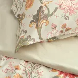 IKEA NÄSSELKLOCKA (ИКЕА НЭССЕЛКЛОКА) — Пододеяльник и наволочка, светло-серый беж/многоцветный, 150x200/50x60 см — фото 3