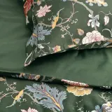 IKEA NÄSSELKLOCKA (ИКЕА НЭССЕЛКЛОКА) — Пододеяльник и наволочка, темно-серо-зеленый/многоцветный, 150x200/50x60 см — фото 3