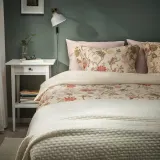 IKEA NÄSSELKLOCKA (ИКЕА НЭССЕЛКЛОКА) — Пододеяльник и 2 наволочки, светло-серый беж/многоцветный, 200x200/50x60 см — фото 2