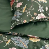 IKEA NÄSSELKLOCKA (ИКЕА НЭССЕЛКЛОКА) — Пододеяльник и 2 наволочки, темно-серо-зеленый/многоцветный, 200x200/50x60 см — фото 3