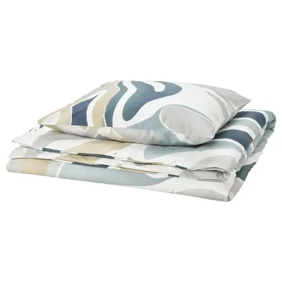 IKEA MYGGLASVINGE (ИКЕА МЙГГЛАСВИНГЕ) — Пододеяльник и наволочка, разноцветные, 150x200/50x60 см