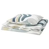 IKEA MYGGLASVINGE (ИКЕА МЙГГЛАСВИНГЕ) — Пододеяльник и наволочка, разноцветные, 150x200/50x60 см — фото 1
