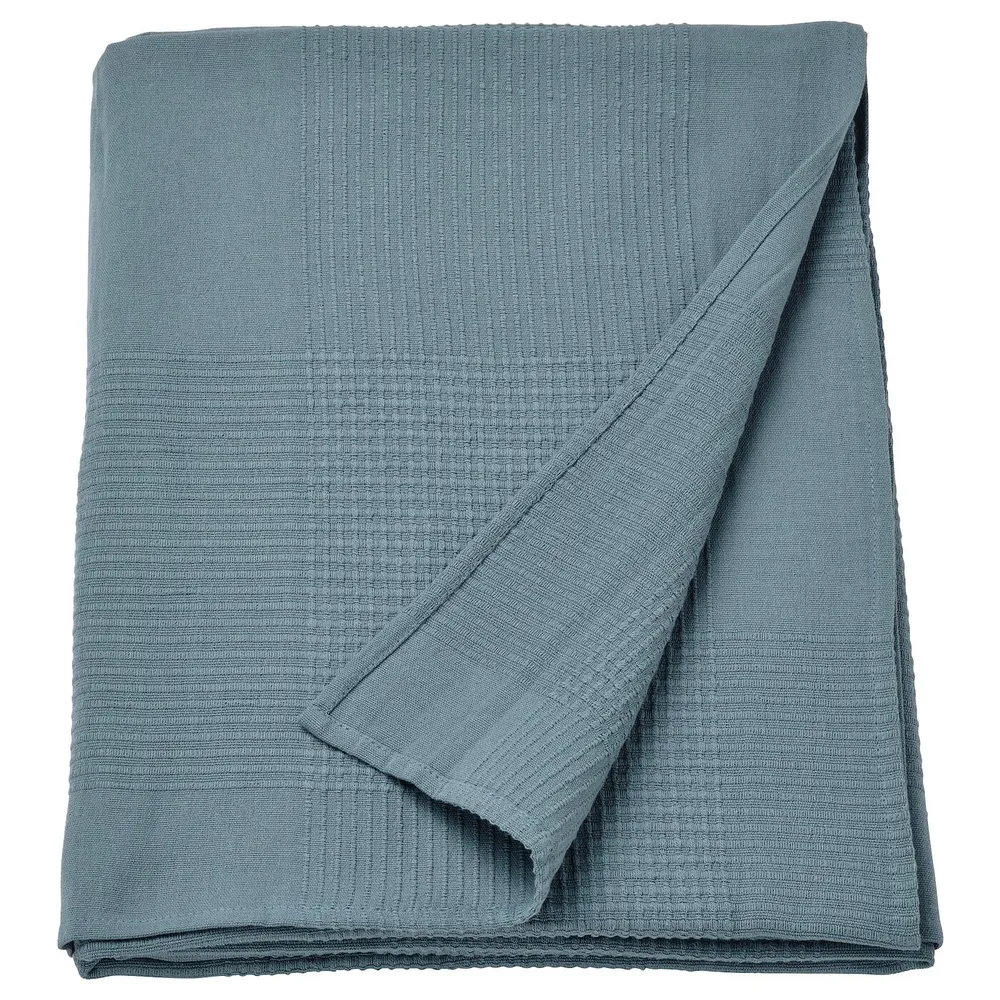 IKEA INDIRA (ИКЕА ИНДИРА) — Покрывало, темный серо-голубой, 150x250 см