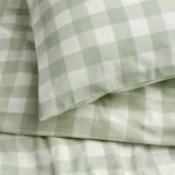 IKEA EKTANDVINGE (ИКЕА ЕКТАНДВИНГЕ) — Пододеяльник и наволочка, бледно-серо-зелено-белый/чешуйчатый, 150x200/50x60 см — фото 3